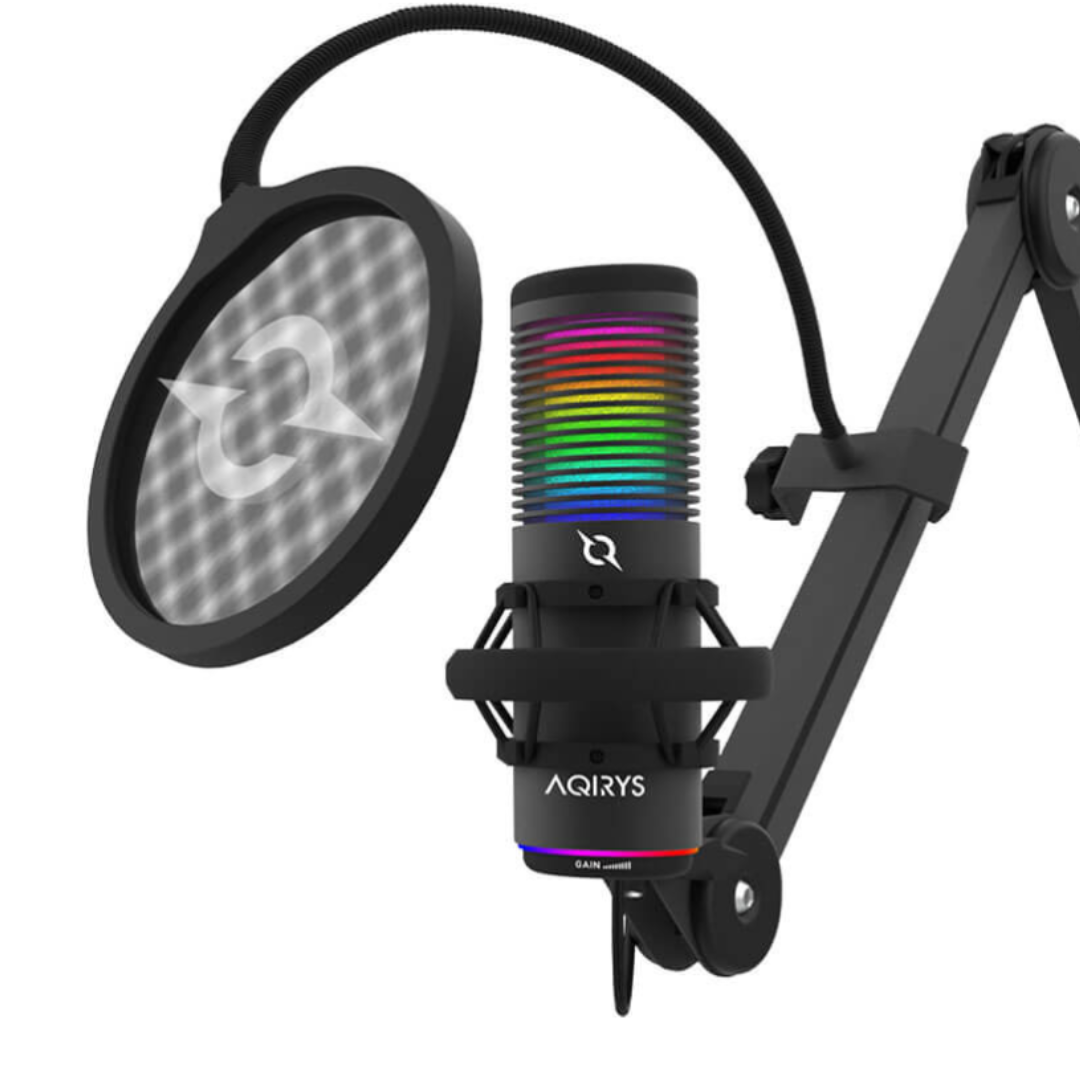 AQIRYS GALILEO - Microphone Pour Streamer USB - Noir