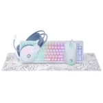 Pack 4 en 1 GAMEON(clavier mecanique / souris / micro-casque / tapis souris) - Blanc